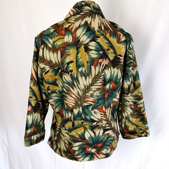 Silk Land 100% Silk Beaded Jacket Blazer Size M Lightweight Summer Cover - Picture 7 of 10